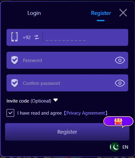PAK3 game register image